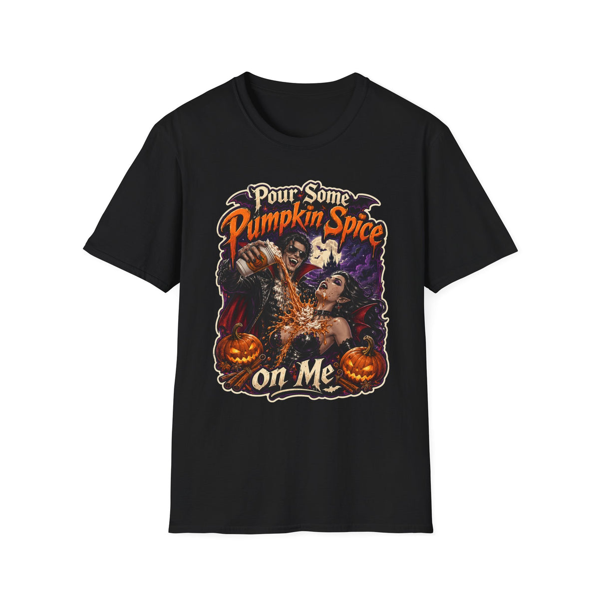 Pumpkin Spice Horror Pour Some Pumpkin Spice T-Shirt | Halloween | 1990's 2000's Nostalgia Throwback