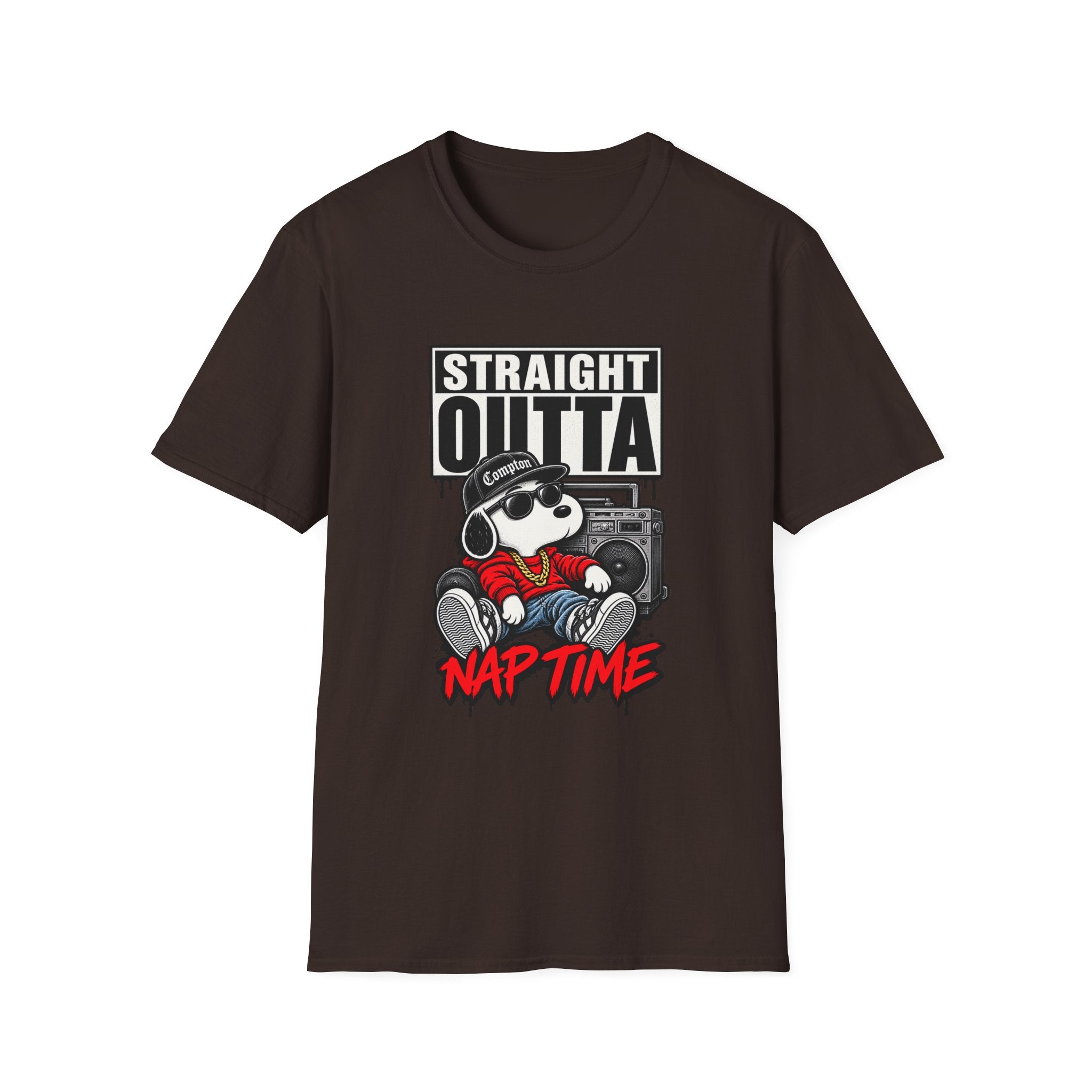 Straight Outta Nap Time T-Shirt Hip Hop | Cartoon Bear Boombox Compton Design | 1990's 2000's Nostalgia Throwback