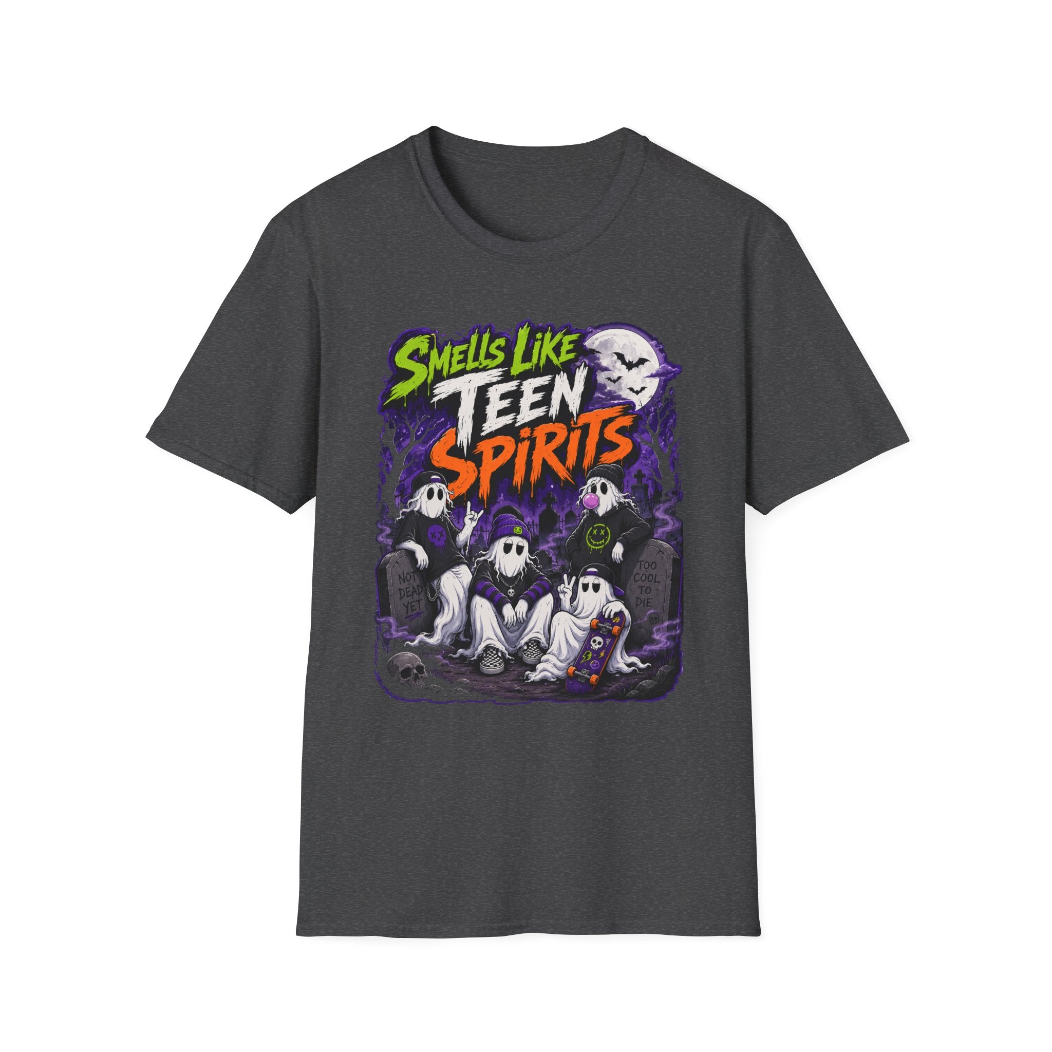 Smells Like Teen Spirits T-Shirt | Halloween Ghost Band Graphic | Hip Hop 1990's 2000's Nostalgia Throwback