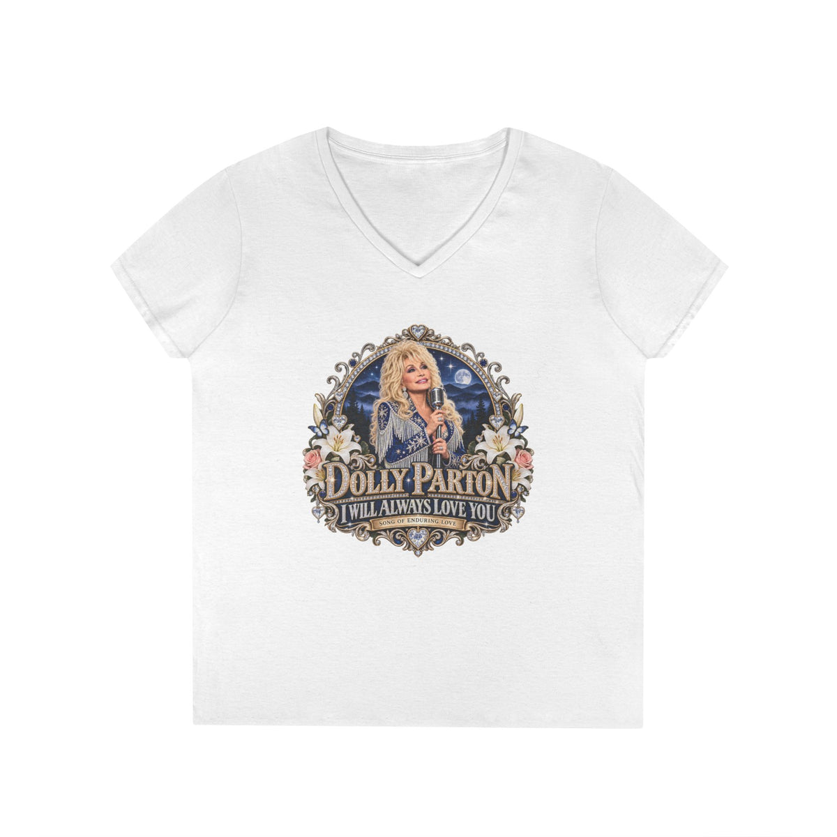 Country Legend Dolly Parton Portrait I Will Always Love You T-Shirt | Tribute Memorial