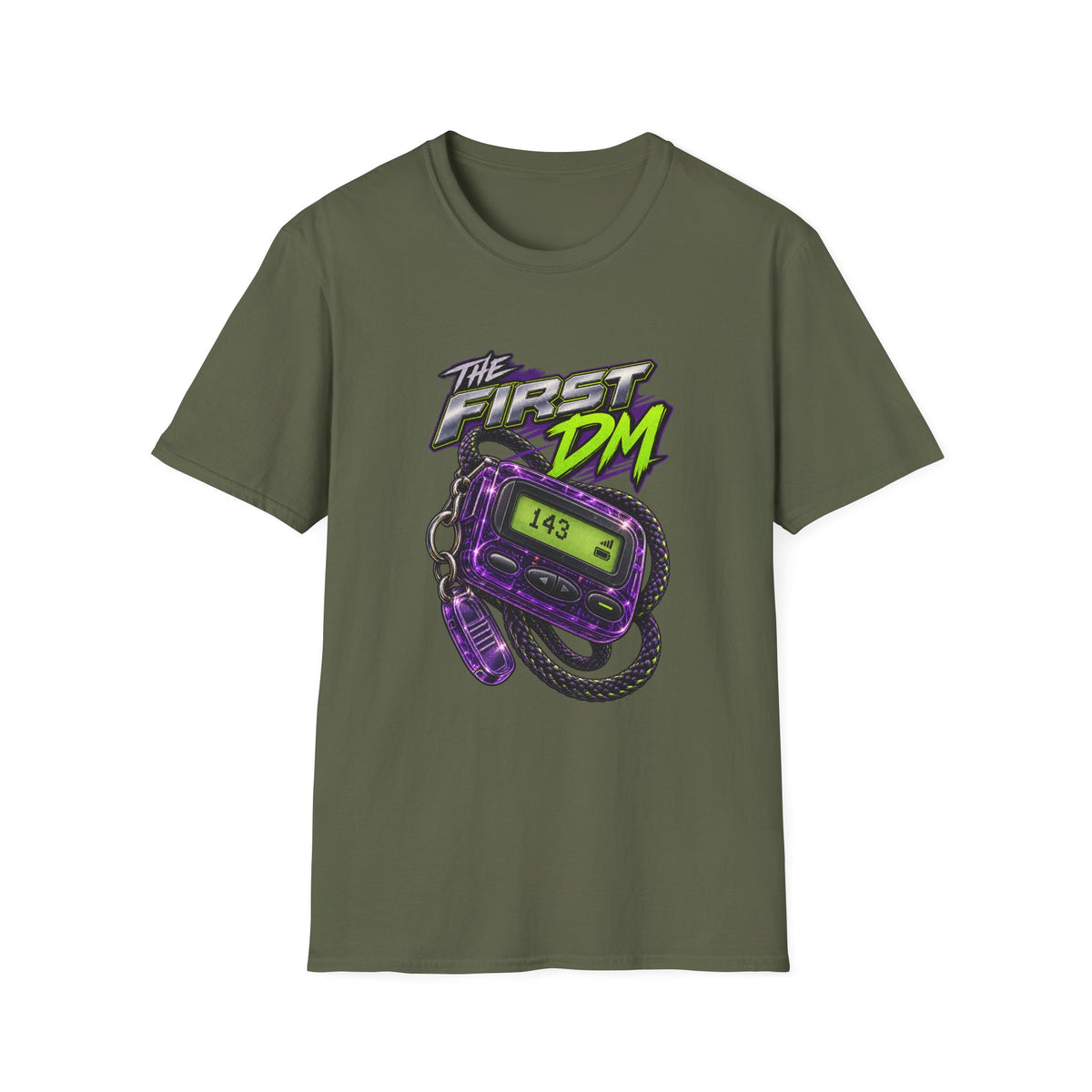 The First DM pager graphic T-Shirt | 90s pager nostalgia | 1990's 2000's Nostalgia Throwback