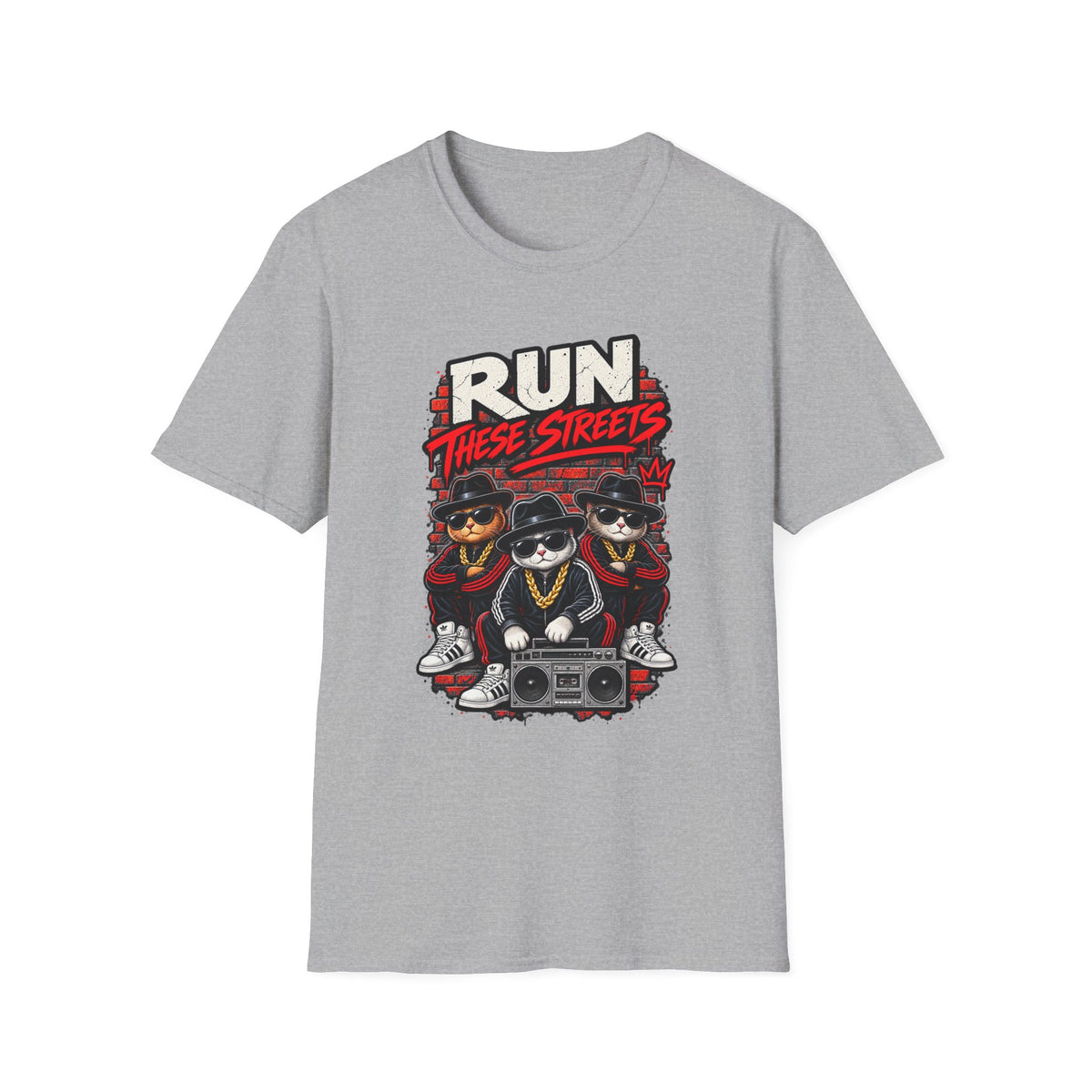 Run These Streets cats graphic T-Shirt | Hip Hop Cat Crew tee | 1990's 2000's Nostalgia Throwback