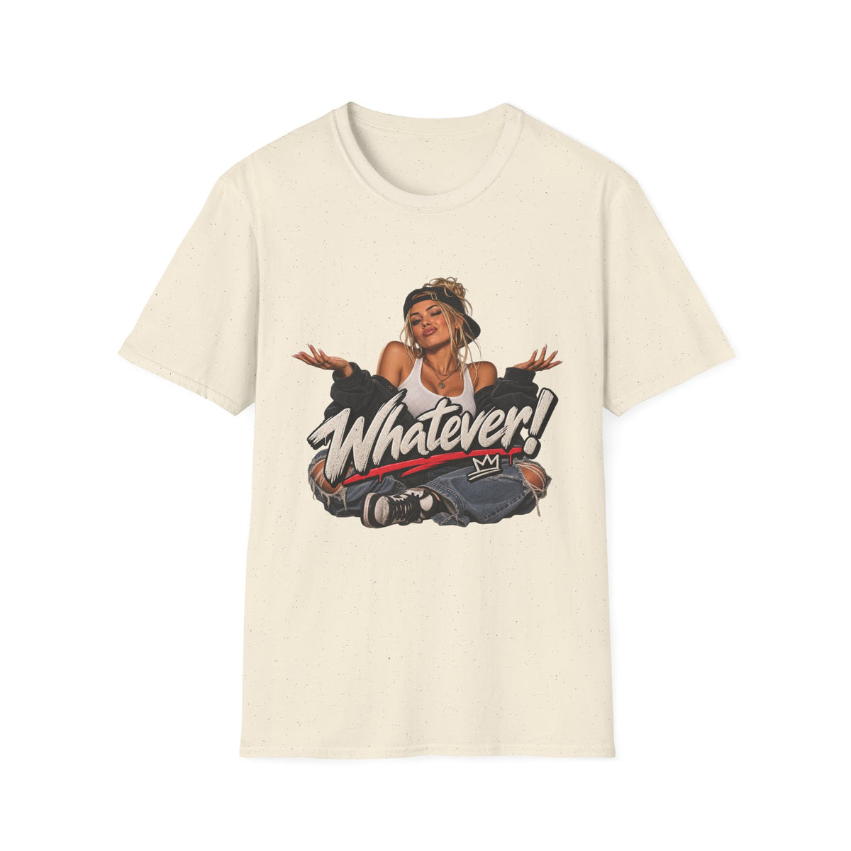 Whatever Girl Graphic Tee | Retro Girl Illustration T-Shirt | 90's 00's Hip Hop Pop Culture Nostalgia