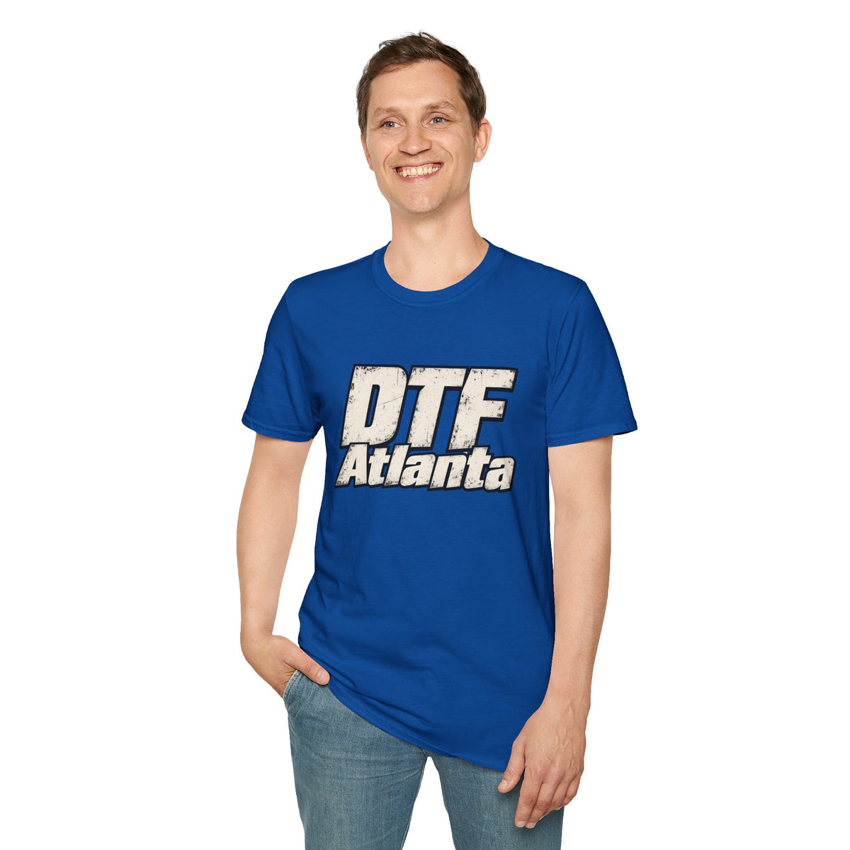 DTF Atlanta T-Shirt | Distressed Retro Text Atlanta Tee