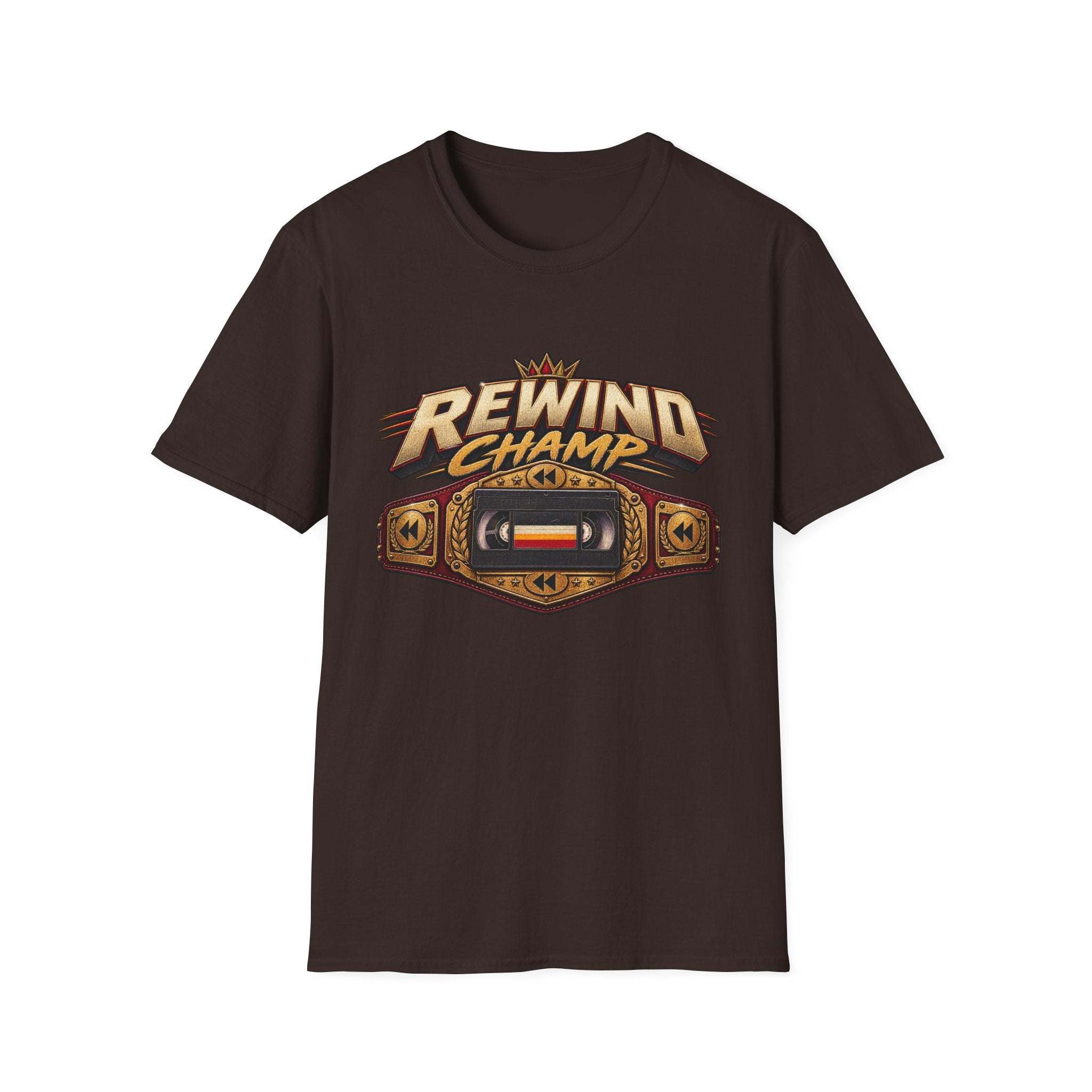 Rewind Champ cassette belt graphic T-Shirt | Retro Hip Hop audio nostalgia tee | 1990's 2000's Nostalgia Throwback