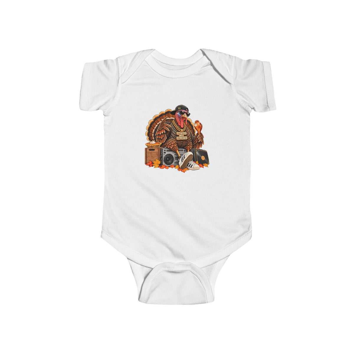Thanksgiving Turkey Pilgrim Scene Infant Bodysuit | Cute Fall Baby Outfit