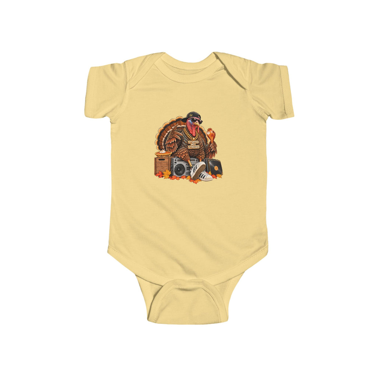 Thanksgiving Turkey Pilgrim Scene Infant Bodysuit | Cute Fall Baby Outfit