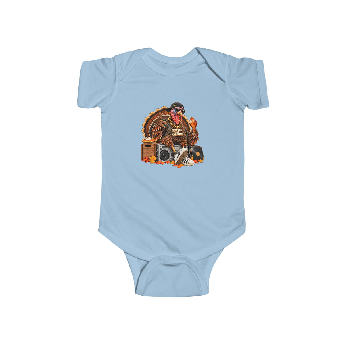 Thanksgiving Turkey Pilgrim Scene Infant Bodysuit | Cute Fall Baby Outfit