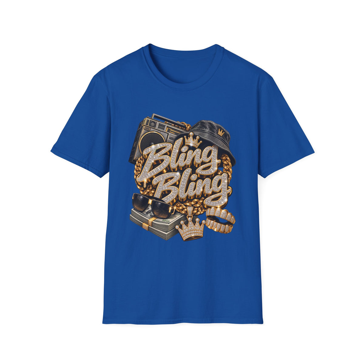 Bling Bling Boombox T-Shirt | Retro Hip Hop Graphic Tee | 90's 00's Hip Hop Pop Culture Nostalgia