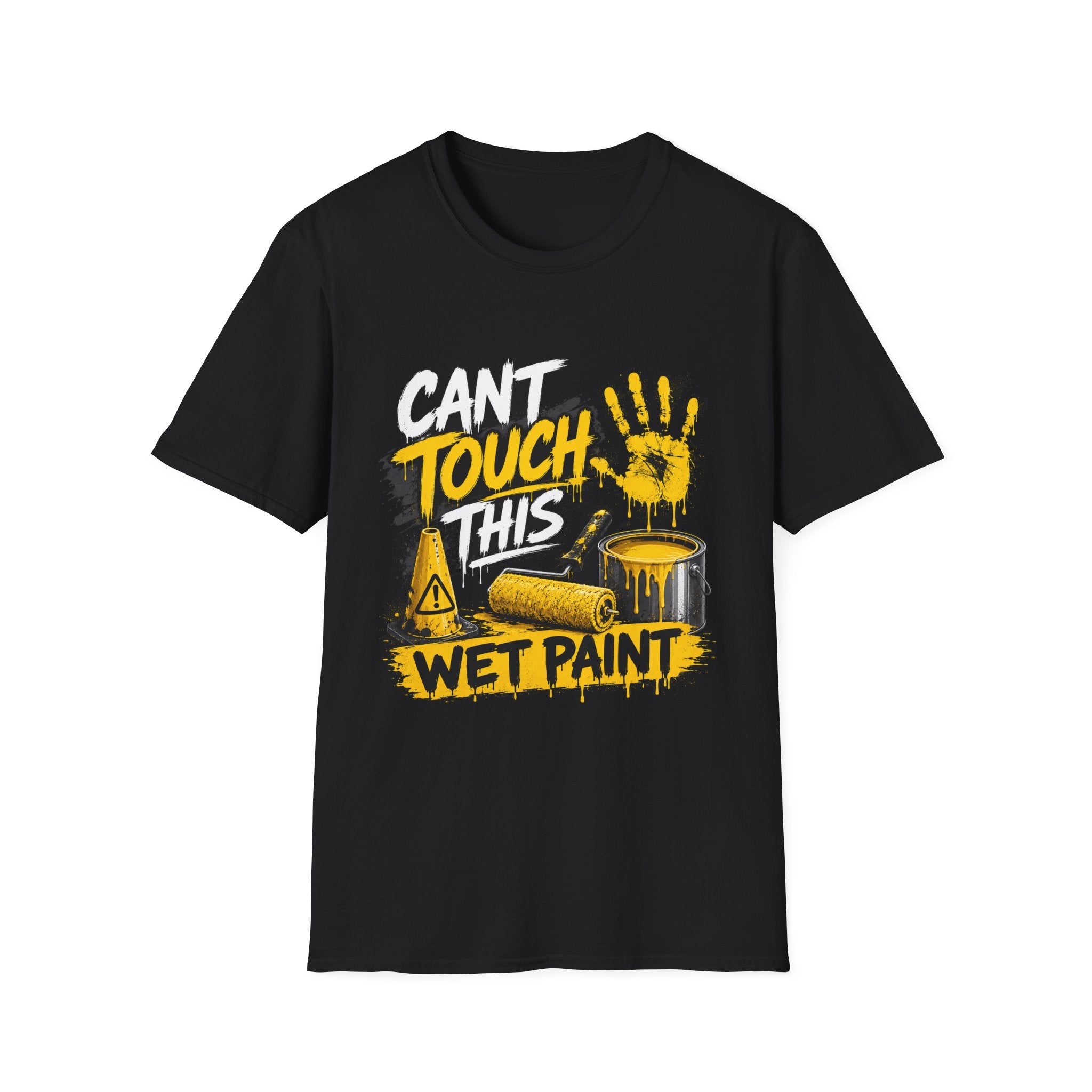 Cant Touch This Wet Paint MC Hammer T-Shirt | Paint Handprint Design 1990's 2000's Nostalgia Throwback