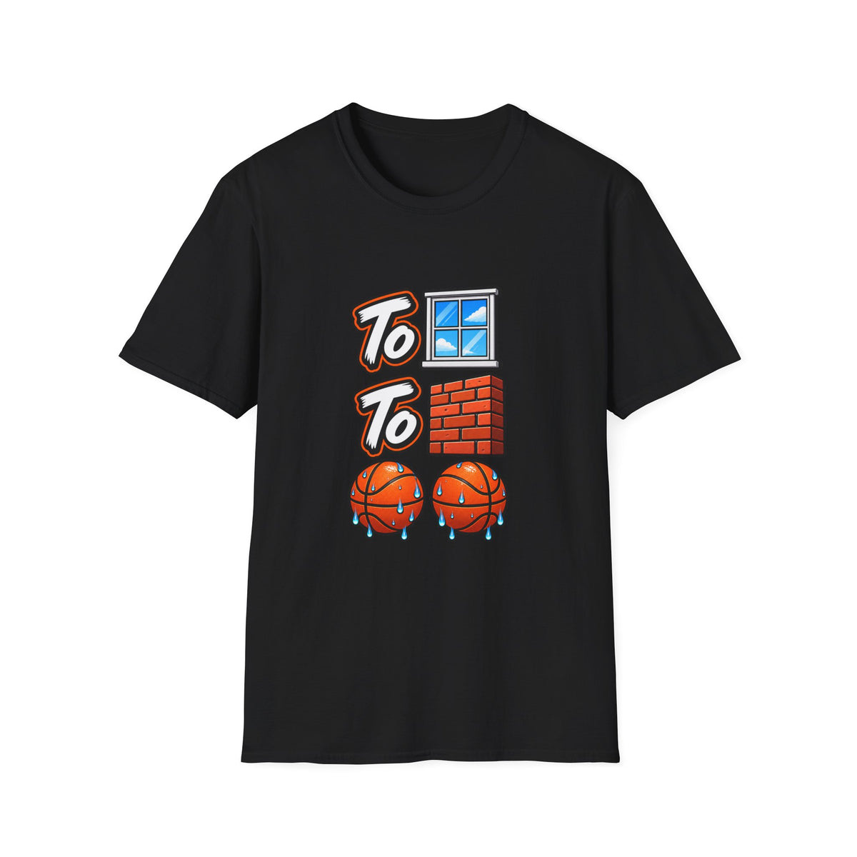To the Window To the Wall Sweat Basketballs T-Shirt | Sports Emoji Design | 90s 00s Hip Hop Pop Culture Nostalgia Millennial Era