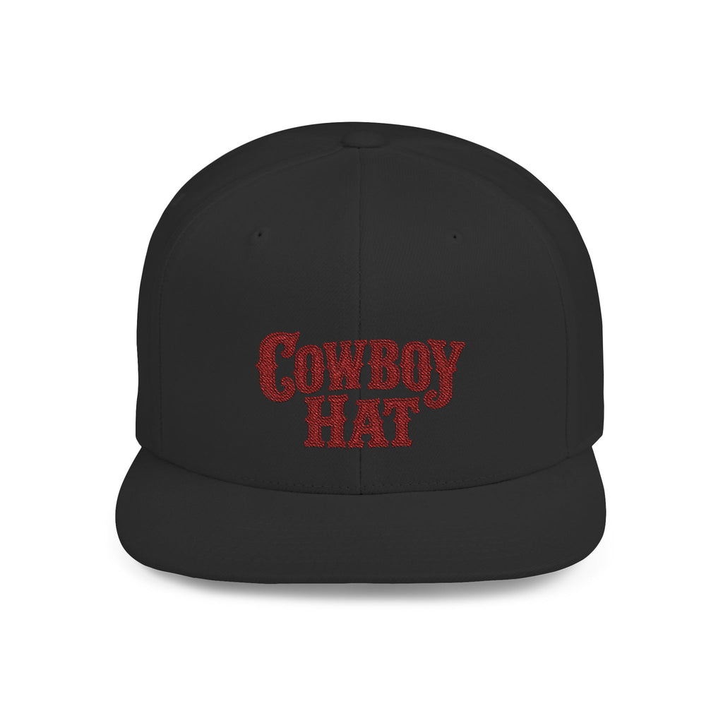 Cowboy Hat embroidered Flat Bill Snapback | Western ranch style cap