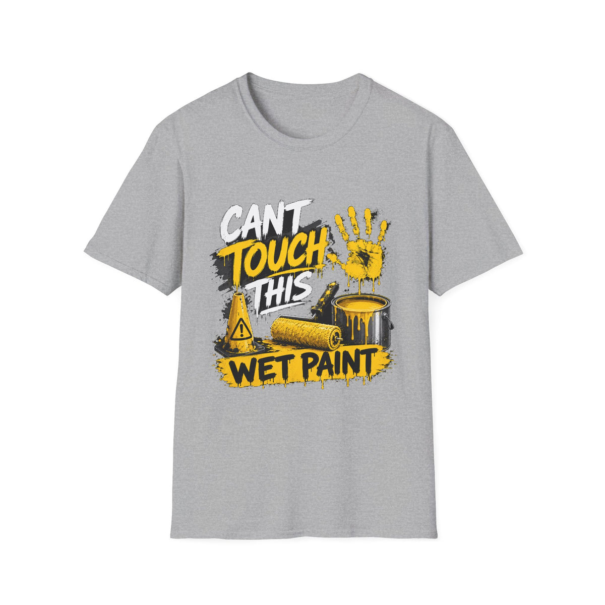 Cant Touch This Wet Paint MC Hammer T-Shirt | Paint Handprint Design 1990's 2000's Nostalgia Throwback