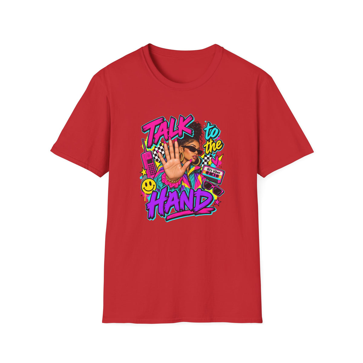 Talk to the Hand T-Shirt | 90s Retro Graphic Tee, Pop Art Hand Gesture | 90's 00's Hip Hop Pop Culture Nostalgia