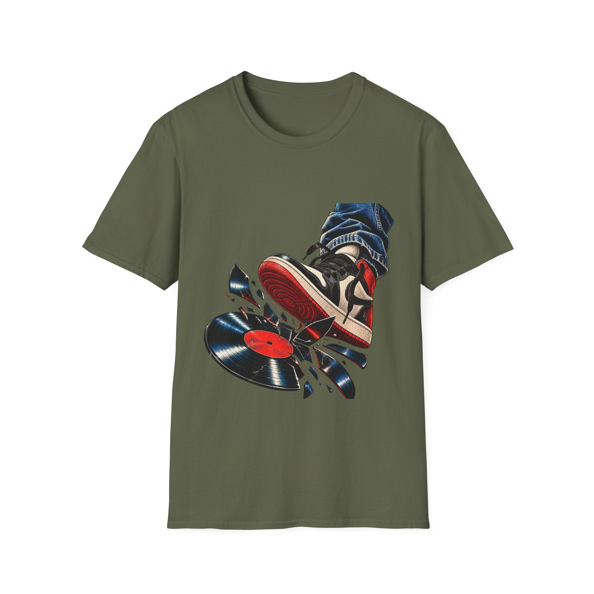 Sneaker Step with Vinyl Record T-Shirt | Retro Music Streetwear