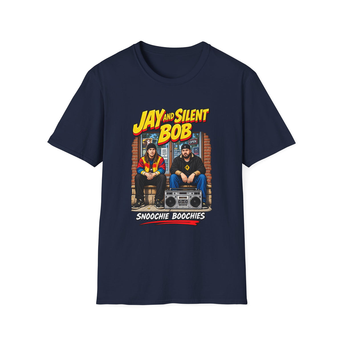 Jay and Silent Bob T-Shirt | Movie Logo Comic Poster Tee | 1990's 2000's Nostalgia Throwback