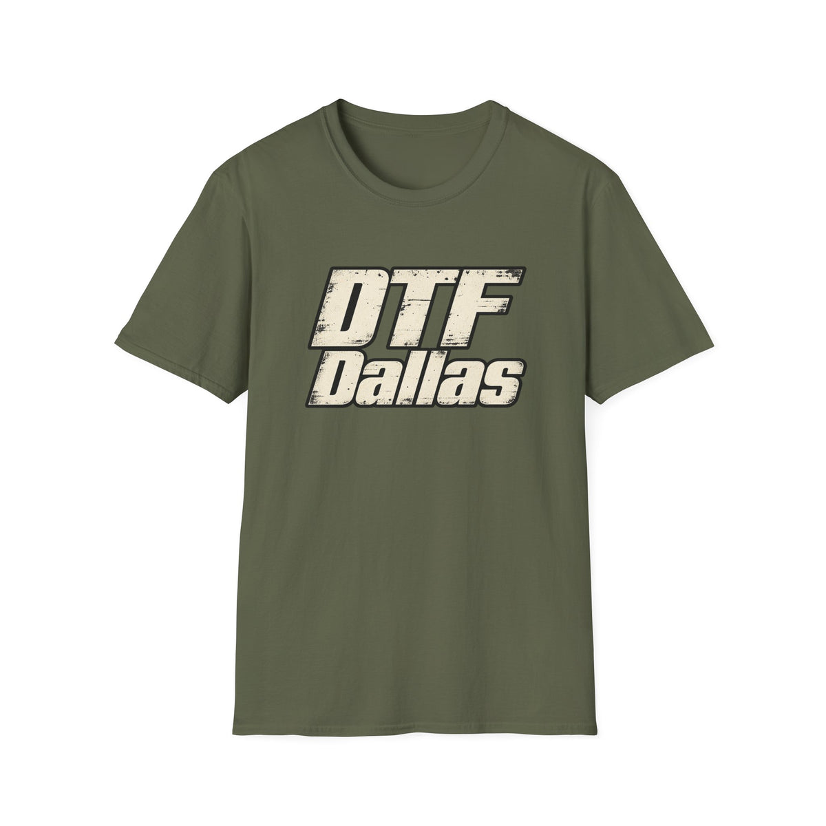 DTF Dallas T-Shirt | Retro Distressed Text, City Pride Tee
