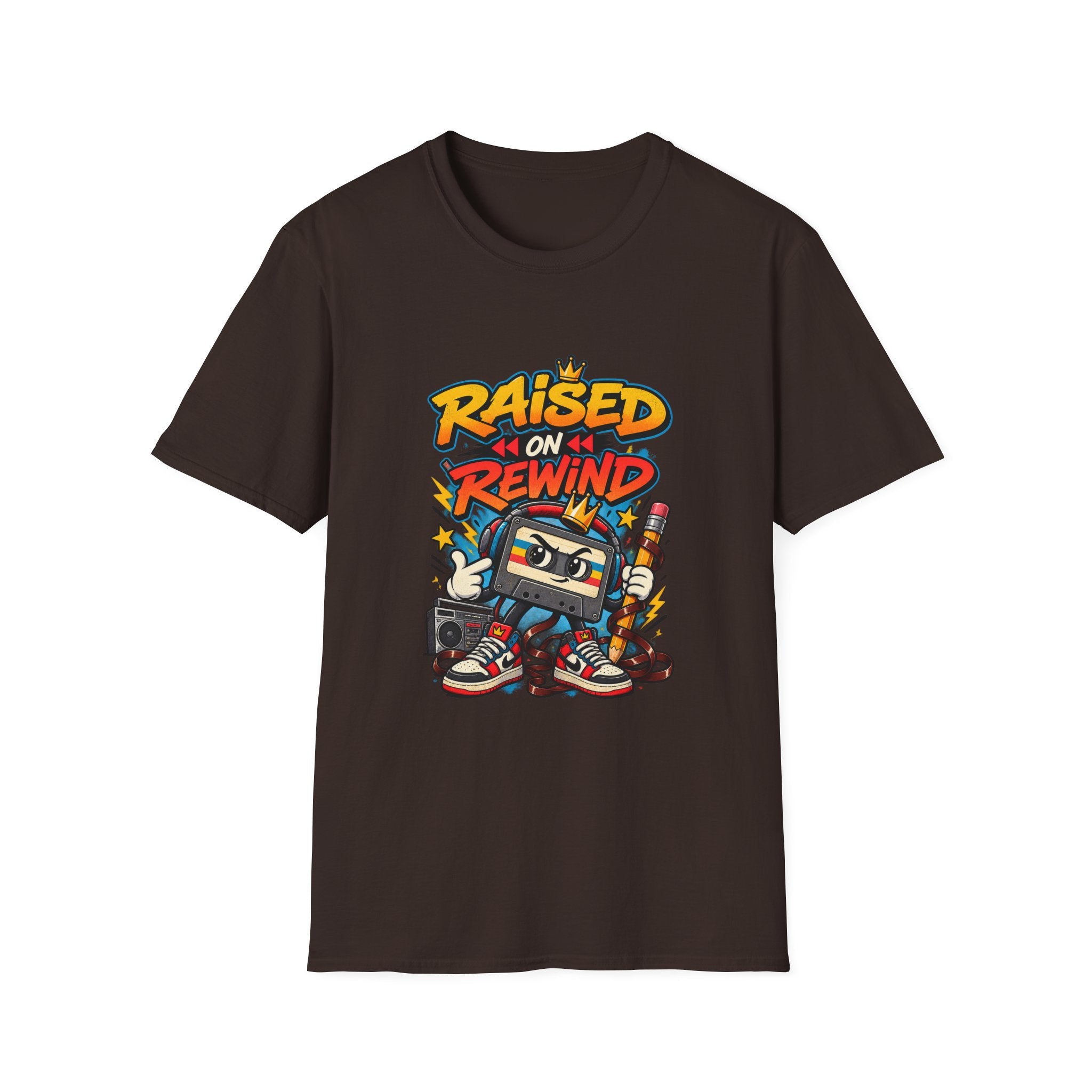 Raised on Rewind Hip Hop T-Shirt | Retro Cassette Tape 90s Nostalgia | 1990's 2000's Nostalgia Throwback