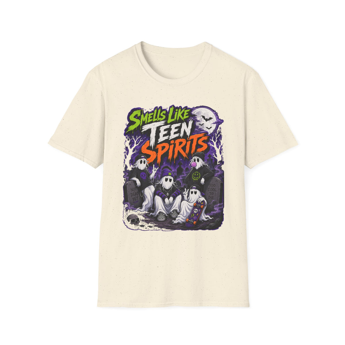 Smells Like Teen Spirits T-Shirt | Halloween Ghost Band Graphic | Hip Hop 1990's 2000's Nostalgia Throwback