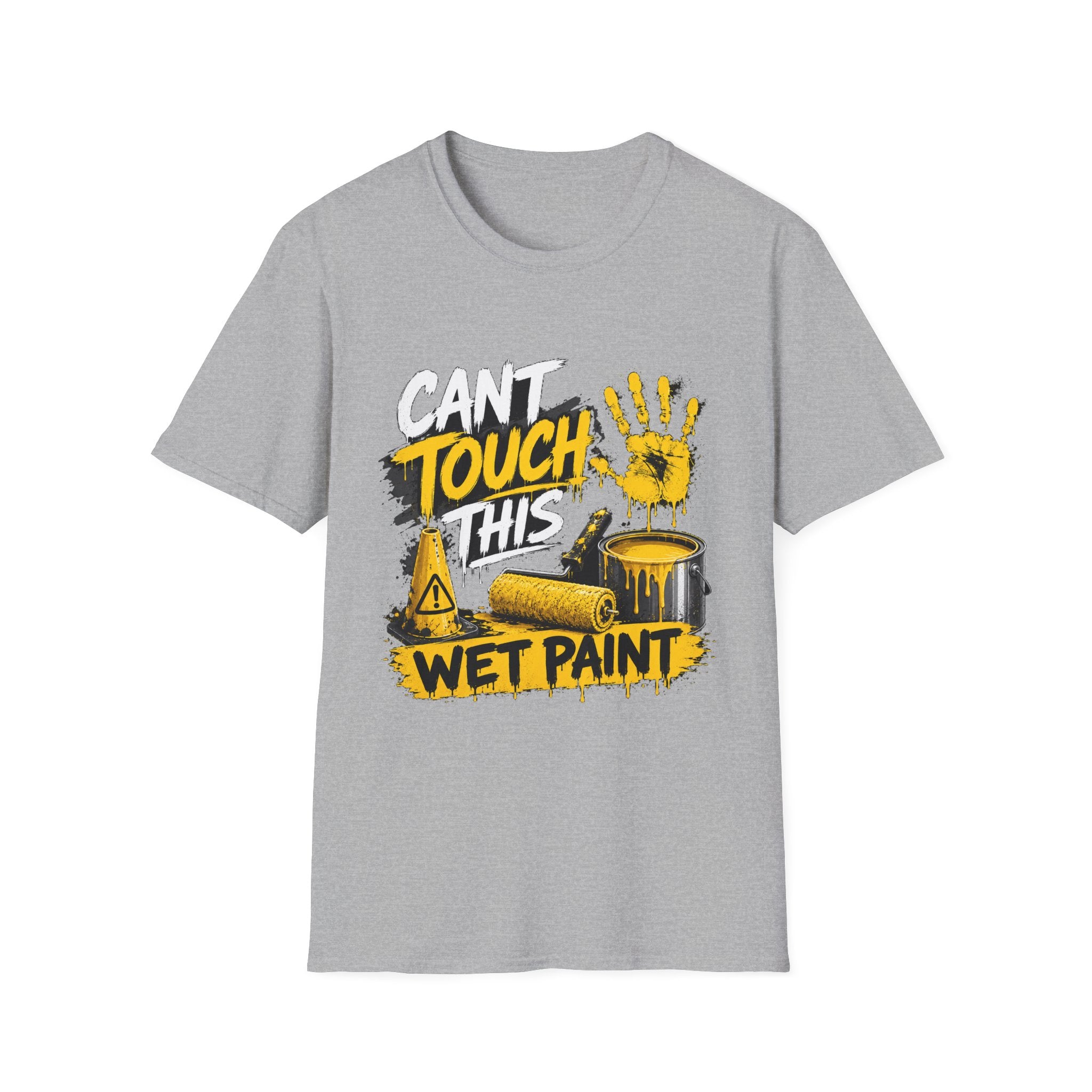 Cant Touch This Wet Paint MC Hammer T-Shirt | Paint Handprint Design 1990's 2000's Nostalgia Throwback