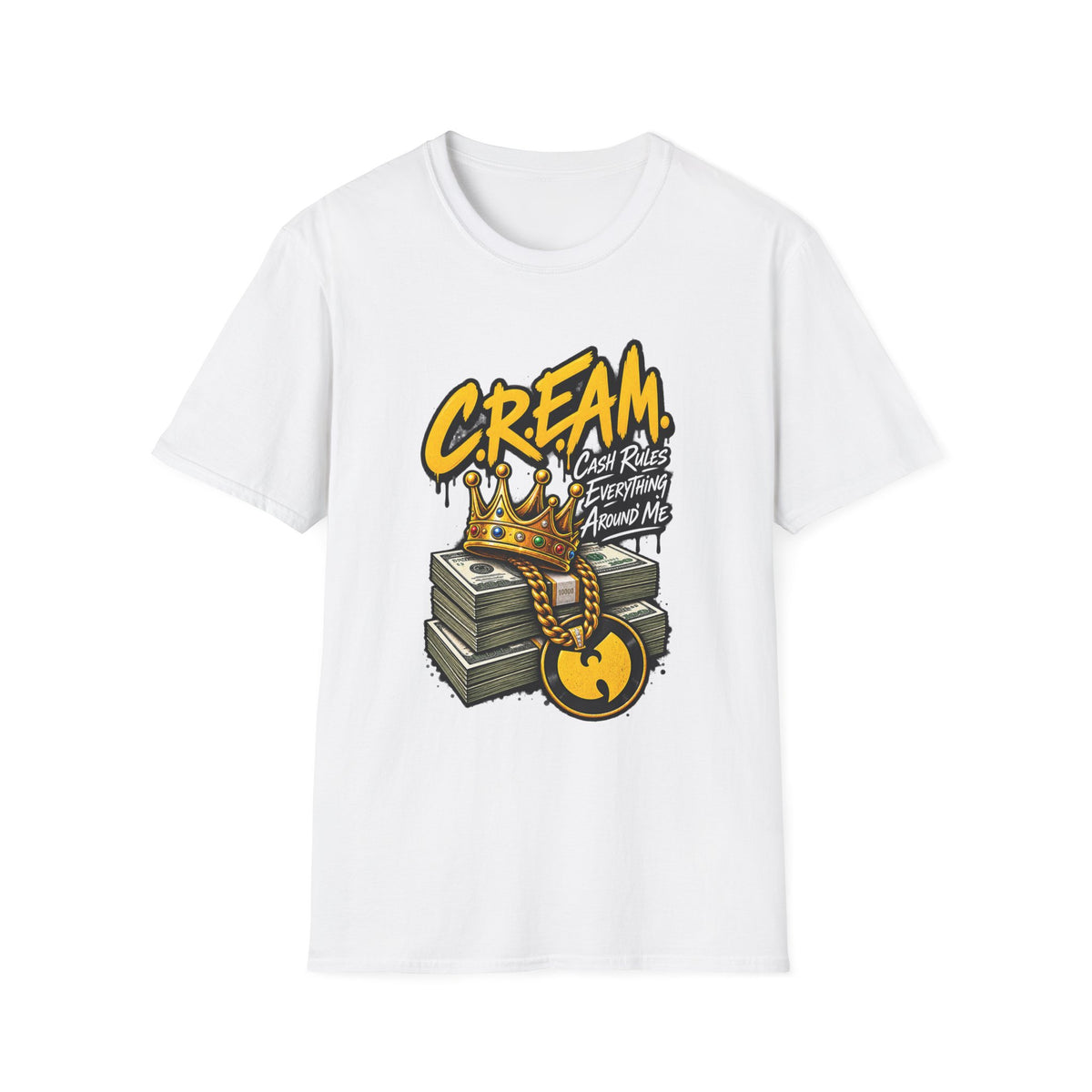 C.R.E.A.M. Cash Rules Everything Around Me T-Shirt | Hip Hop Graphic Tee | 1990's 2000's Nostalgia Throwback