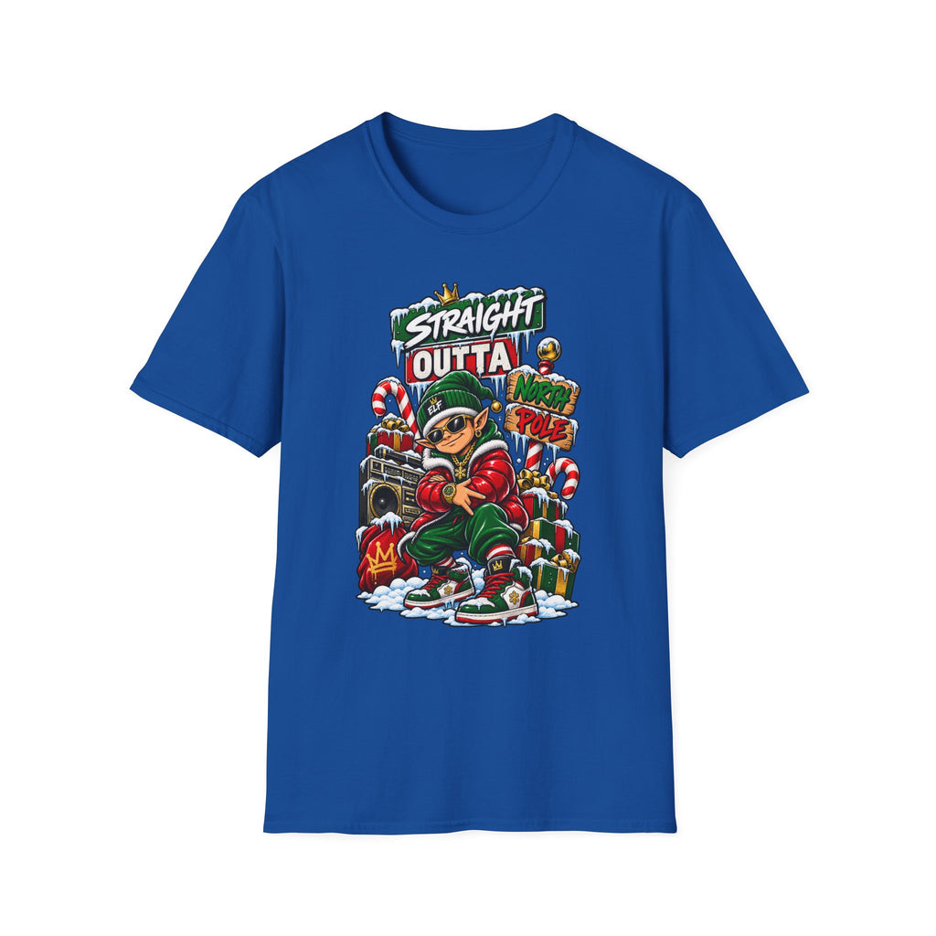 Straight Outta North Pole T-Shirt | Hip Hop Christmas Elf Streetwear | 1990's 2000's Nostalgia Throwback