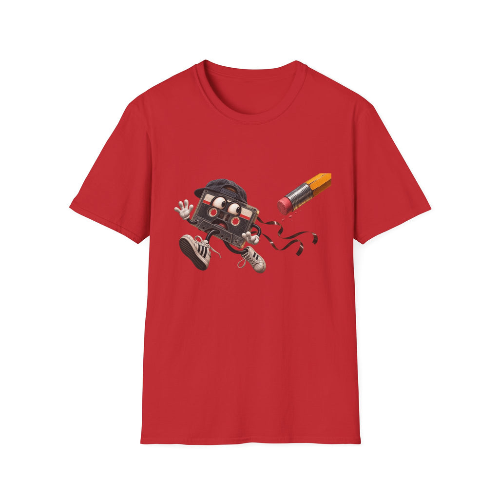 Cute Retro Cassette Tape Running, T-Shirt 1990's 2000's Nostalgia Throwback