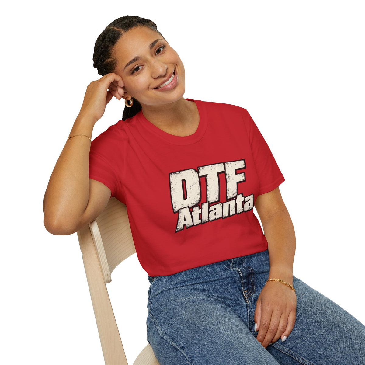 DTF Atlanta T-Shirt | Distressed Retro Text Atlanta Tee
