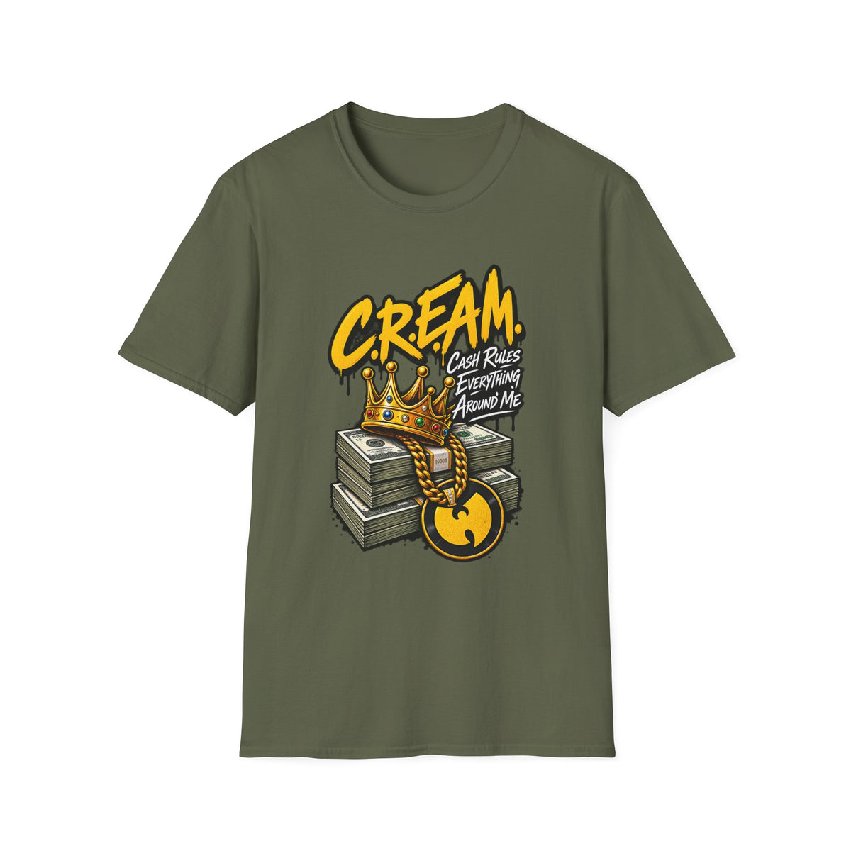 C.R.E.A.M. Cash Rules Everything Around Me T-Shirt | Hip Hop Graphic Tee | 1990's 2000's Nostalgia Throwback