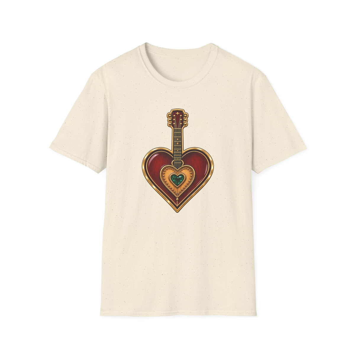Dolly Parton Heart Guitar Graphic T-Shirt | Vintage Musical Heart Design | Tribute Country Music Legend