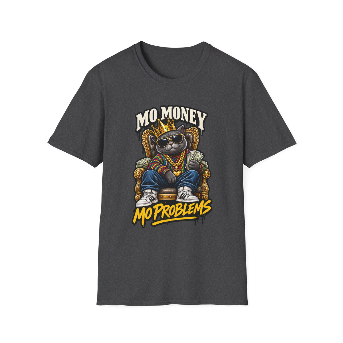 Mo Money Cat Mo Problems T-Shirt | Cat King Illustration | 1990's 2000's Nostalgia Throwback