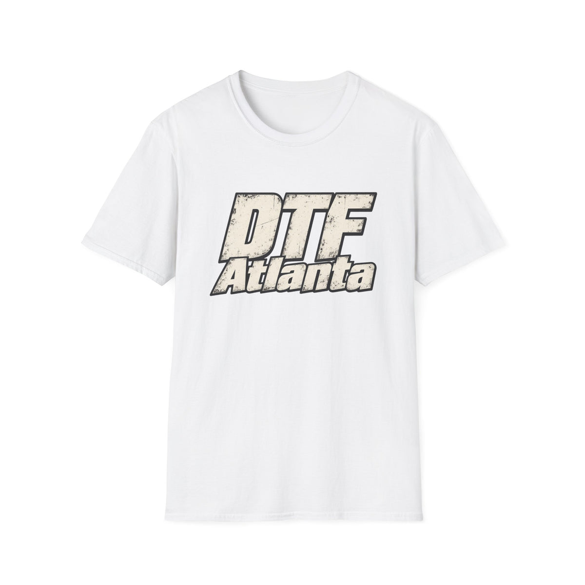 DTF Atlanta T-Shirt | Distressed Retro Text Atlanta Tee
