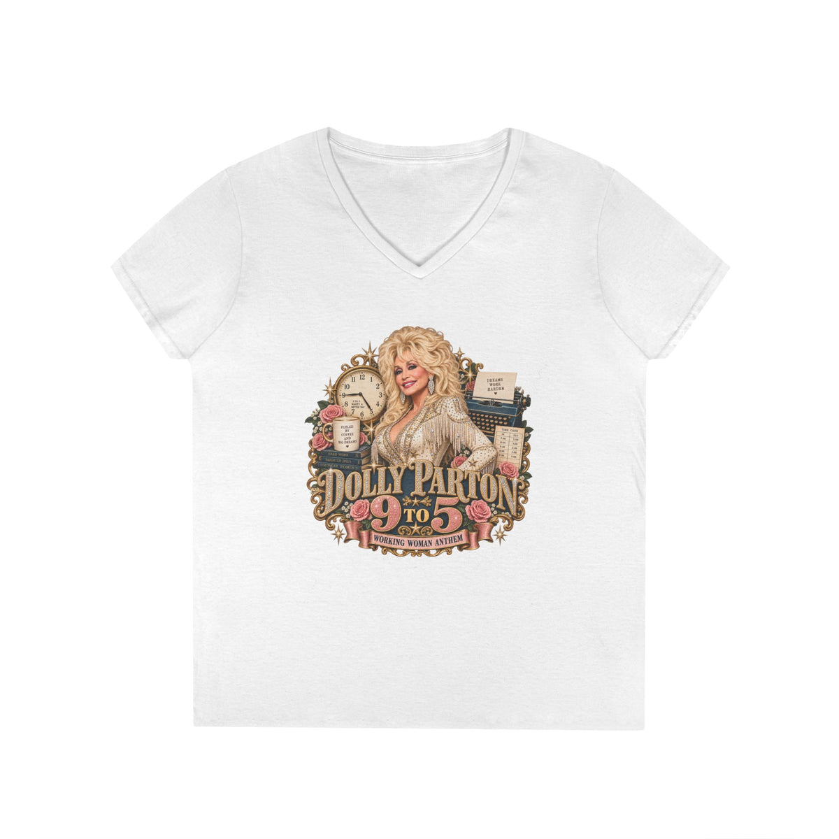 Dolly Parton 9 to 5 Retro Pink Portrait T-Shirt | Country Music Icon Tee | Memorial Tribute