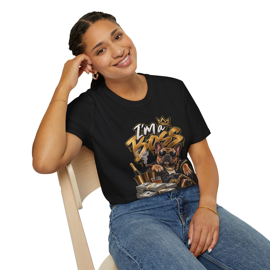 Im a Boss French Bulldog Graphic Tee | T-Shirt | 90s 00s Hip Hop Pop Culture Nostalgia