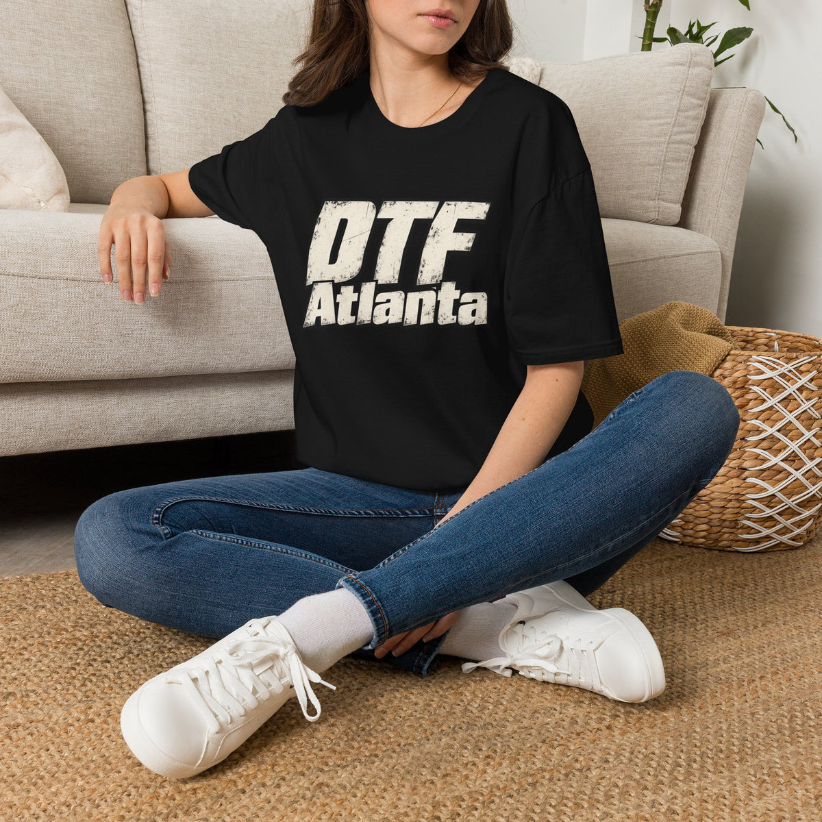 DTF Atlanta T-Shirt | Distressed Retro Text Atlanta Tee