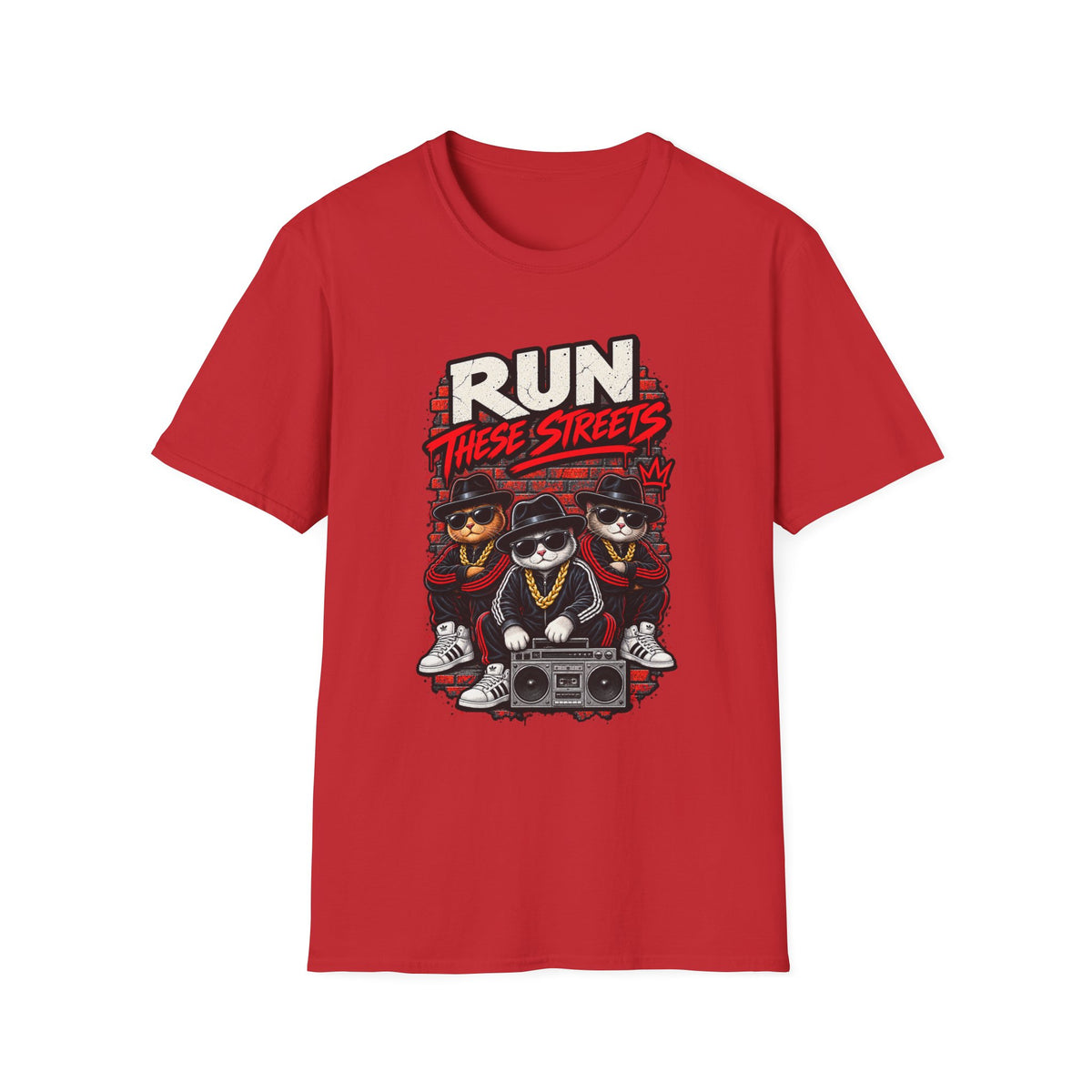 Run These Streets cats graphic T-Shirt | Hip Hop Cat Crew tee | 1990's 2000's Nostalgia Throwback