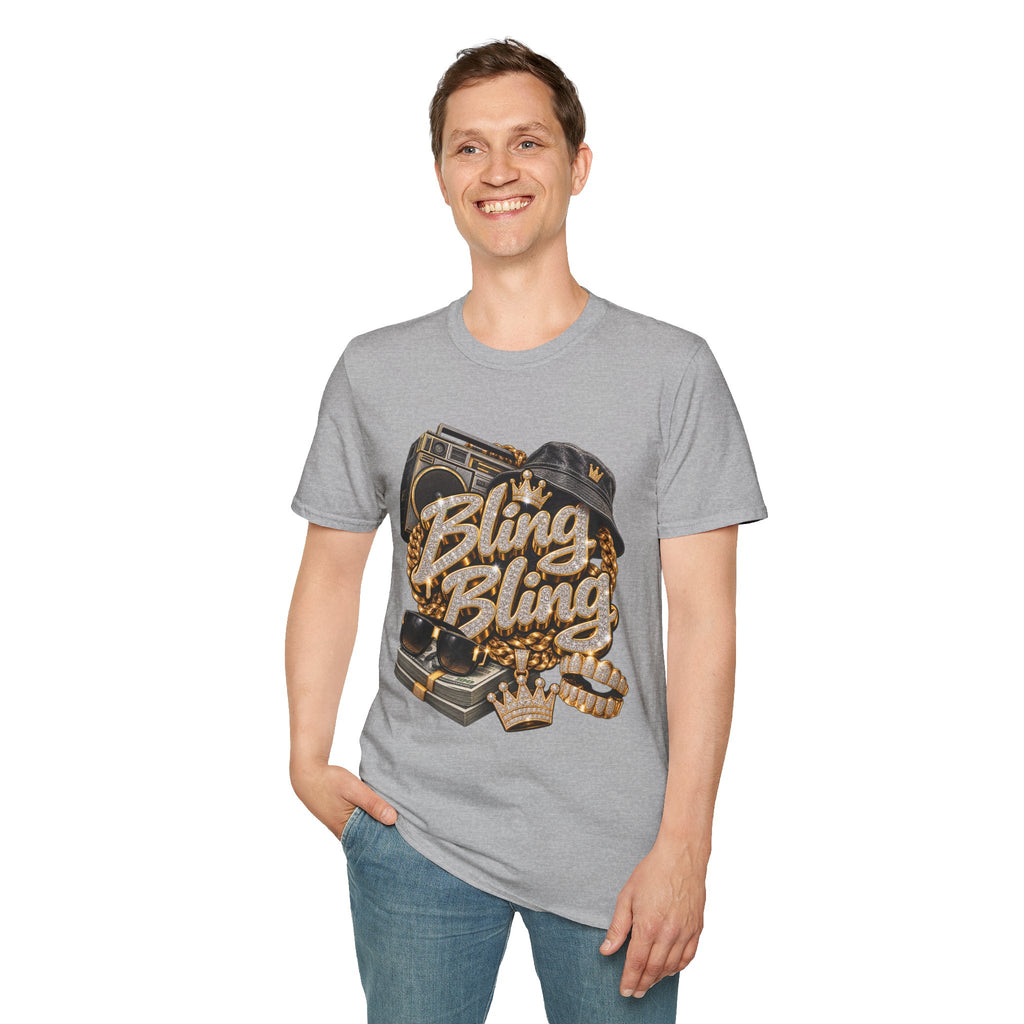 Bling Bling Boombox T-Shirt | Retro Hip Hop Graphic Tee | 90's 00's Hip Hop Pop Culture Nostalgia