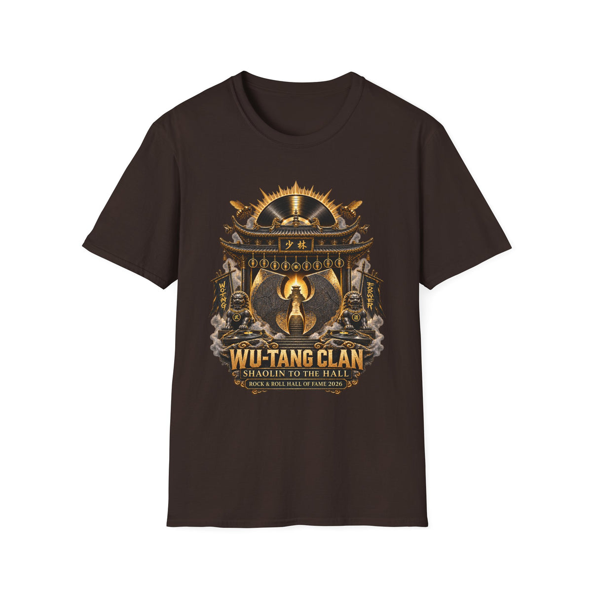 Wu-Tang Clan Temple Rock and Roll Hall of Fame T-Shirt | Hip Hop Logo, Martial Arts Shrine | 90s 00s Hip Hop Nostalgia Pop Culture