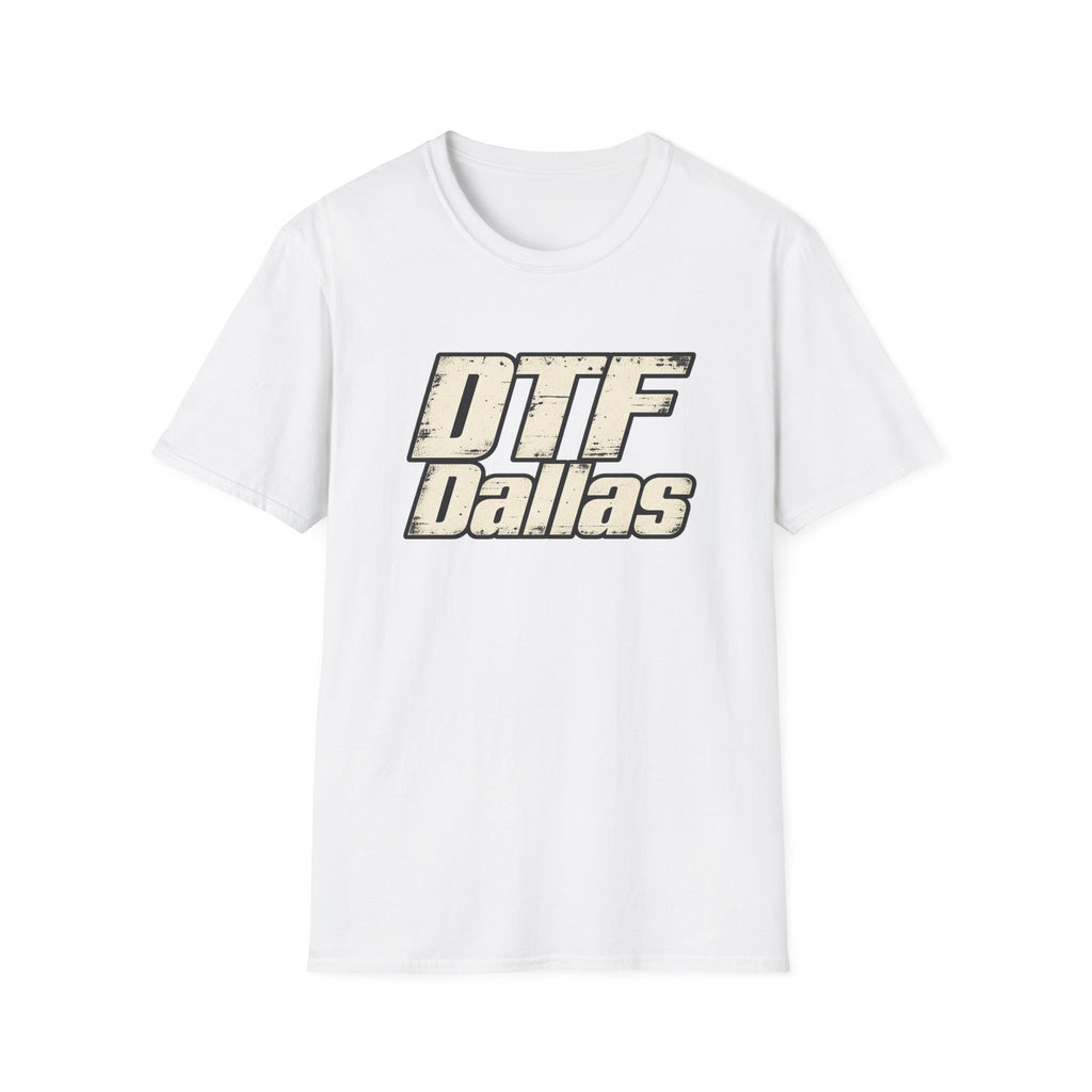 DTF Dallas T-Shirt | Retro Distressed Text, City Pride Tee