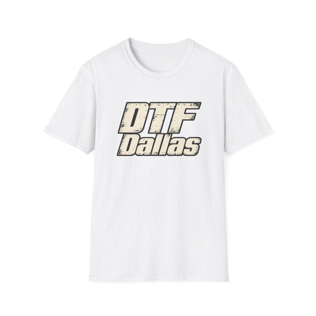 DTF Dallas T-Shirt | Retro Distressed Text, City Pride Tee