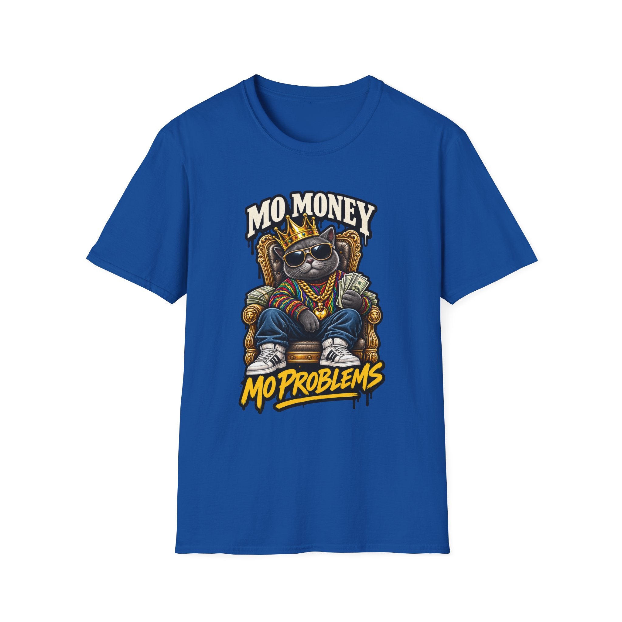 Mo Money Cat Mo Problems T-Shirt | Cat King Illustration | 1990's 2000's Nostalgia Throwback