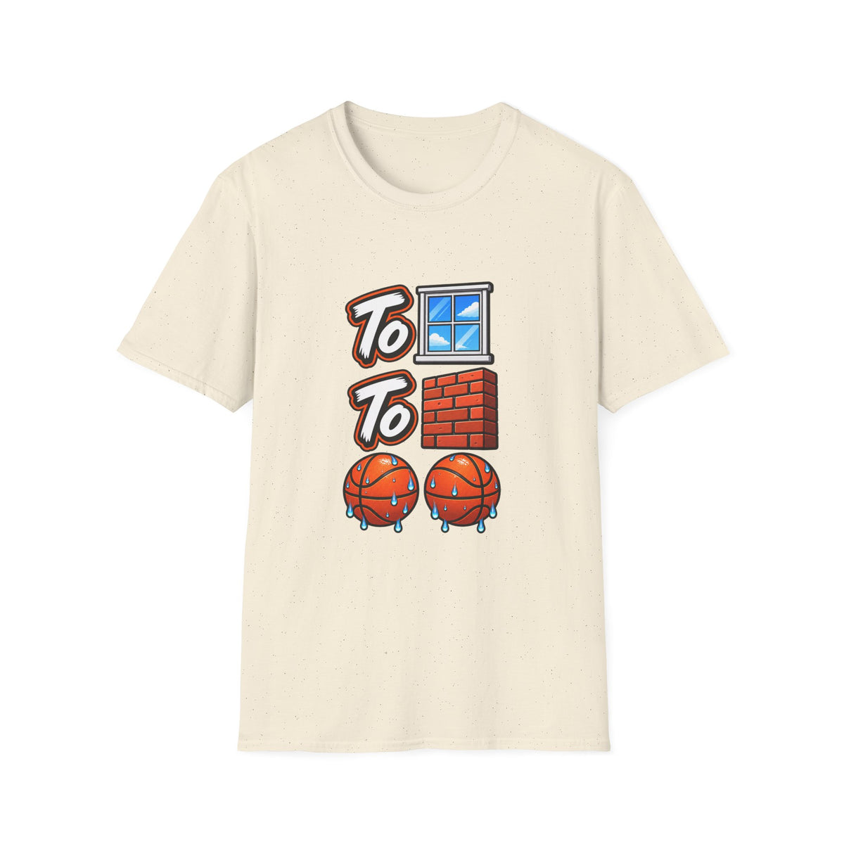 To the Window To the Wall Sweat Basketballs T-Shirt | Sports Emoji Design | 90s 00s Hip Hop Pop Culture Nostalgia Millennial Era