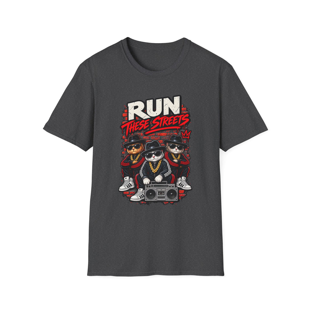 Run These Streets cats graphic T-Shirt | Hip Hop Cat Crew tee | 1990's 2000's Nostalgia Throwback