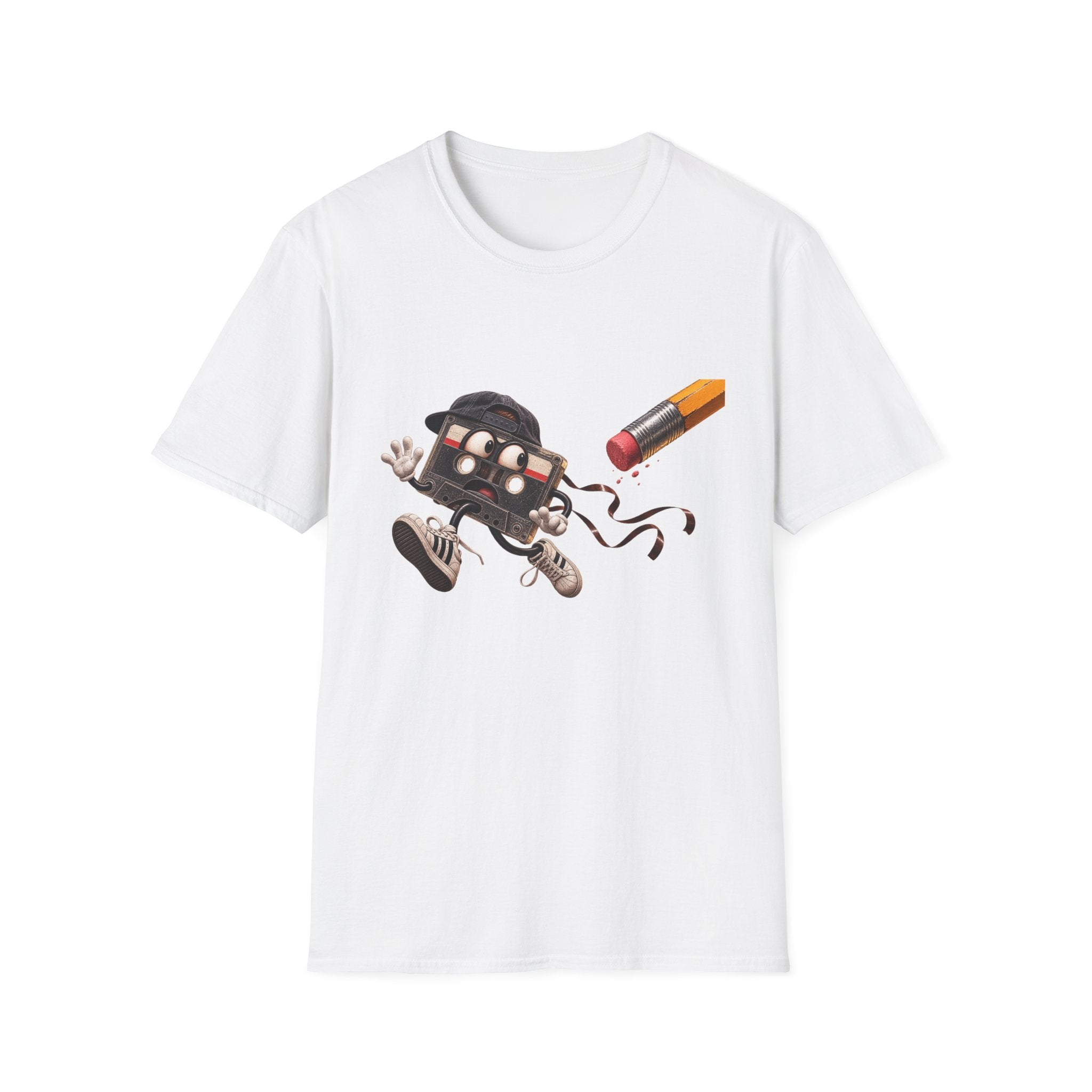 Cute Retro Cassette Tape Running, T-Shirt 1990's 2000's Nostalgia Throwback