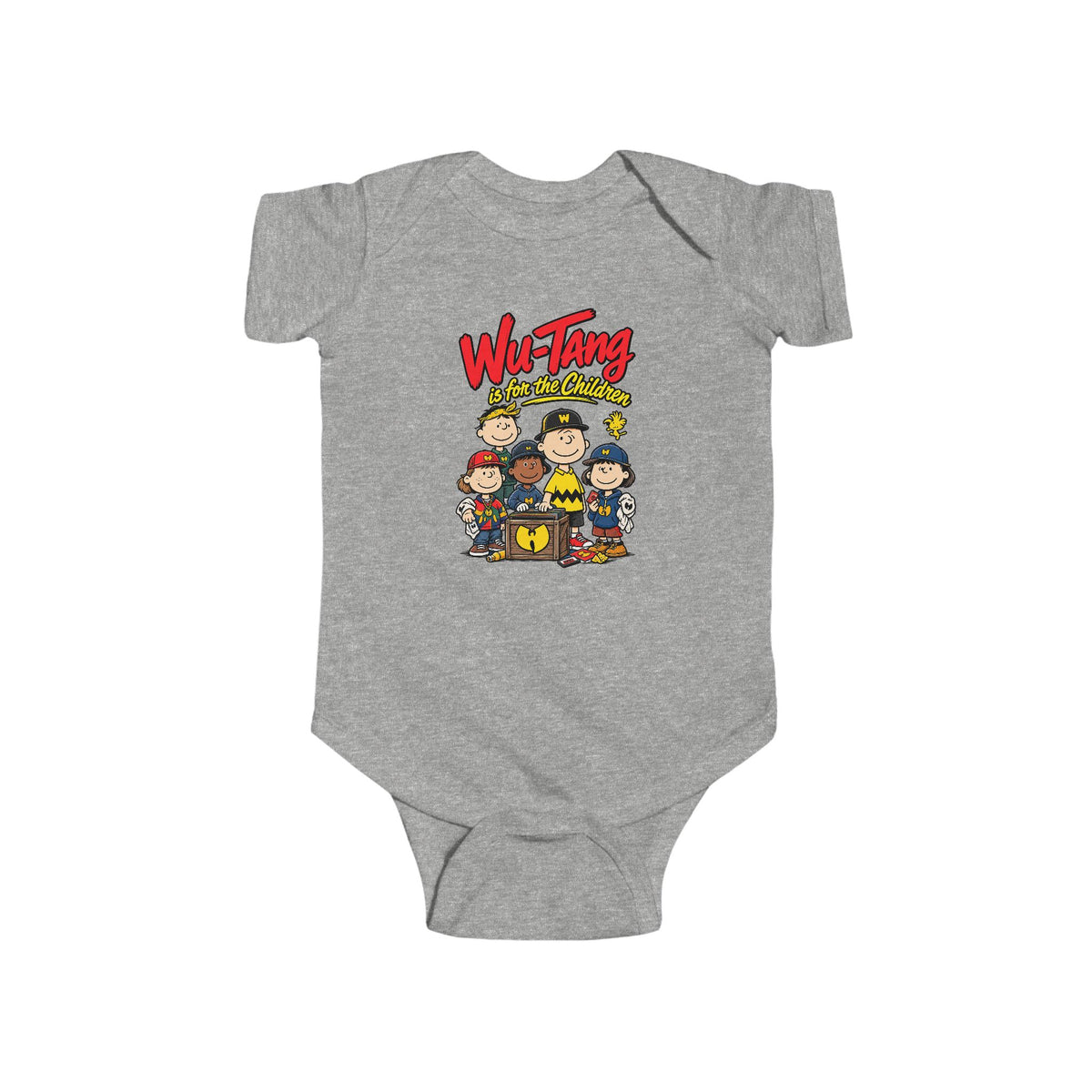 Wu-Tang For The Children Infant Bodysuit Onesie | Hip Hop Cartoon Baby Onesie | 90s 00s Hip Hop Nostalgia Millennial Era