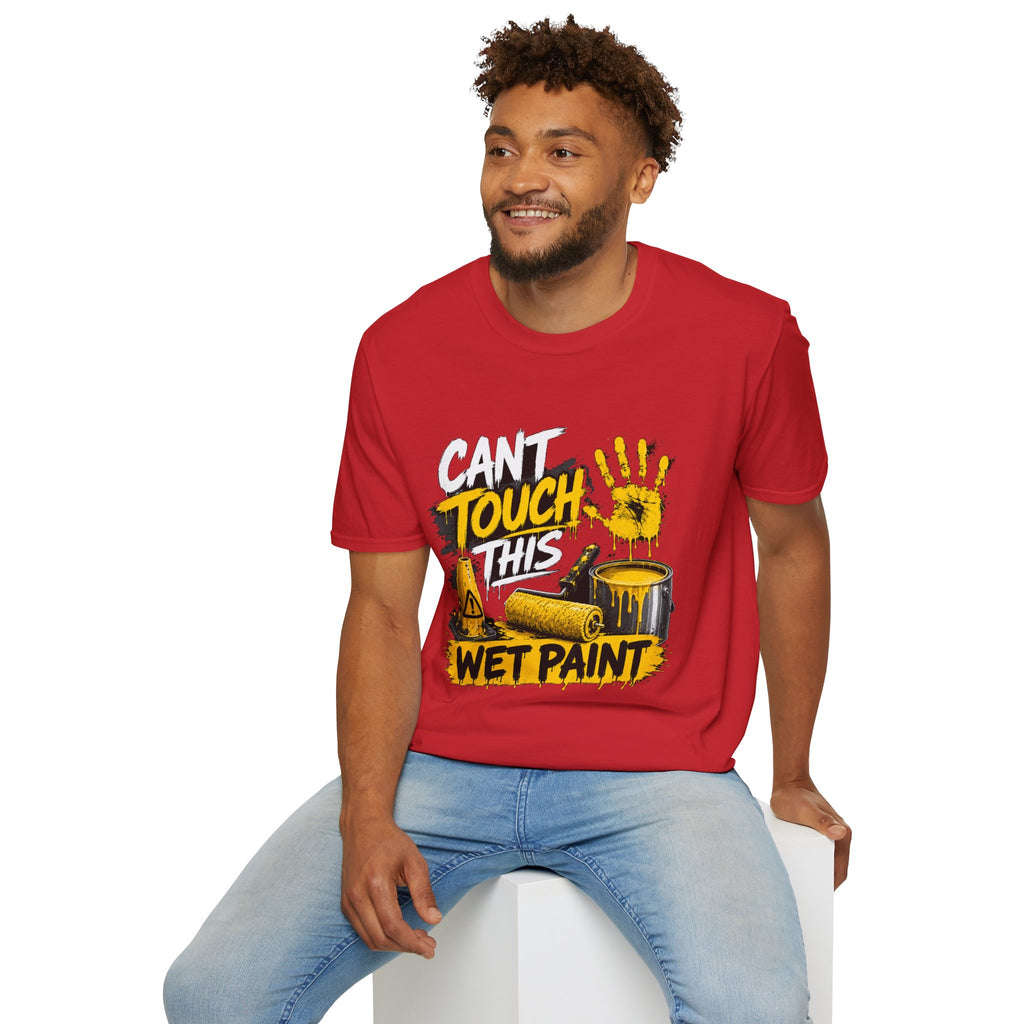 Cant Touch This Wet Paint MC Hammer T-Shirt | Paint Handprint Design 1990's 2000's Nostalgia Throwback