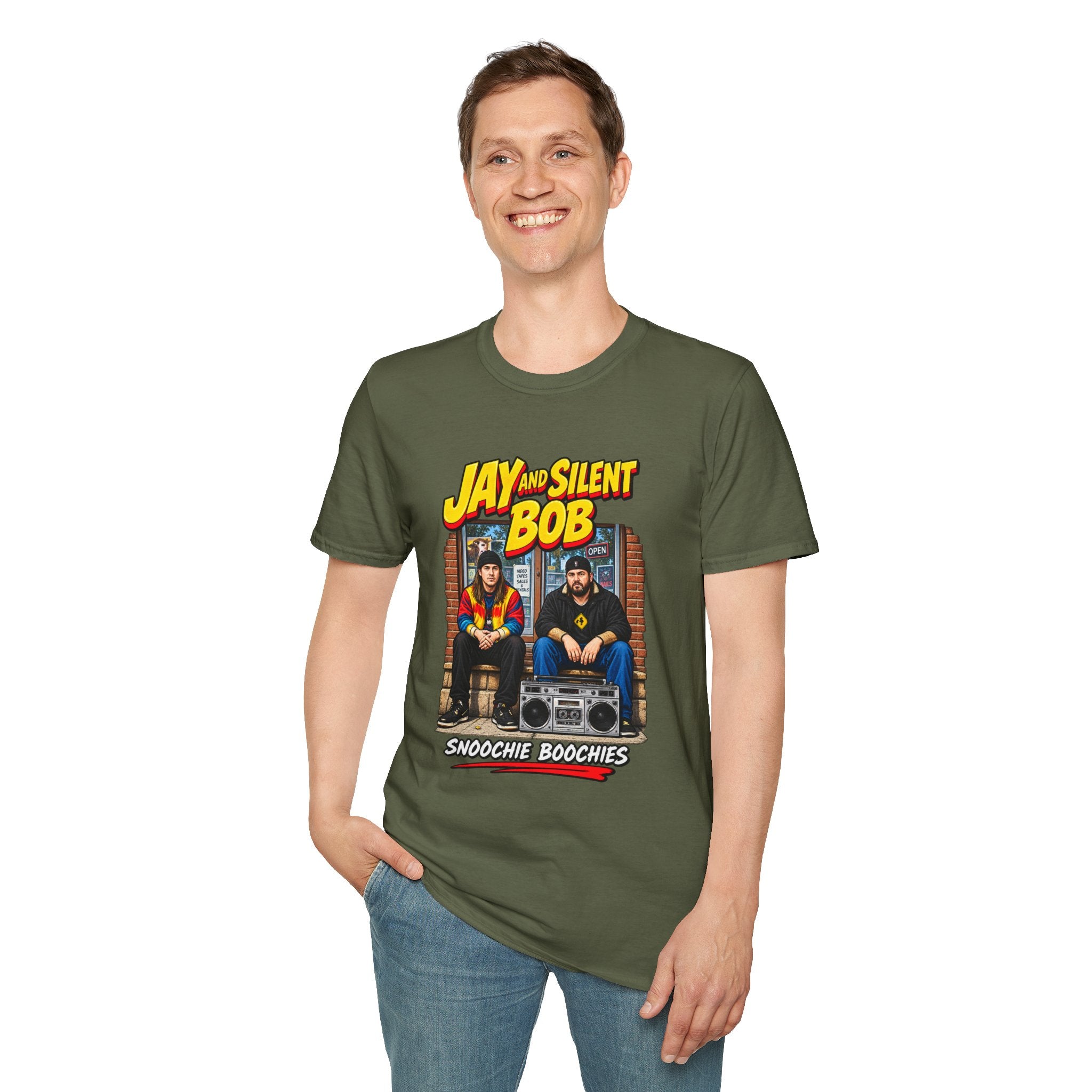 Jay and Silent Bob T-Shirt | Movie Logo Comic Poster Tee | 1990's 2000's Nostalgia Throwback