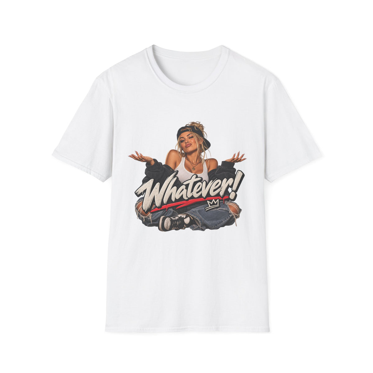 Whatever Girl Graphic Tee | Retro Girl Illustration T-Shirt | 90's 00's Hip Hop Pop Culture Nostalgia