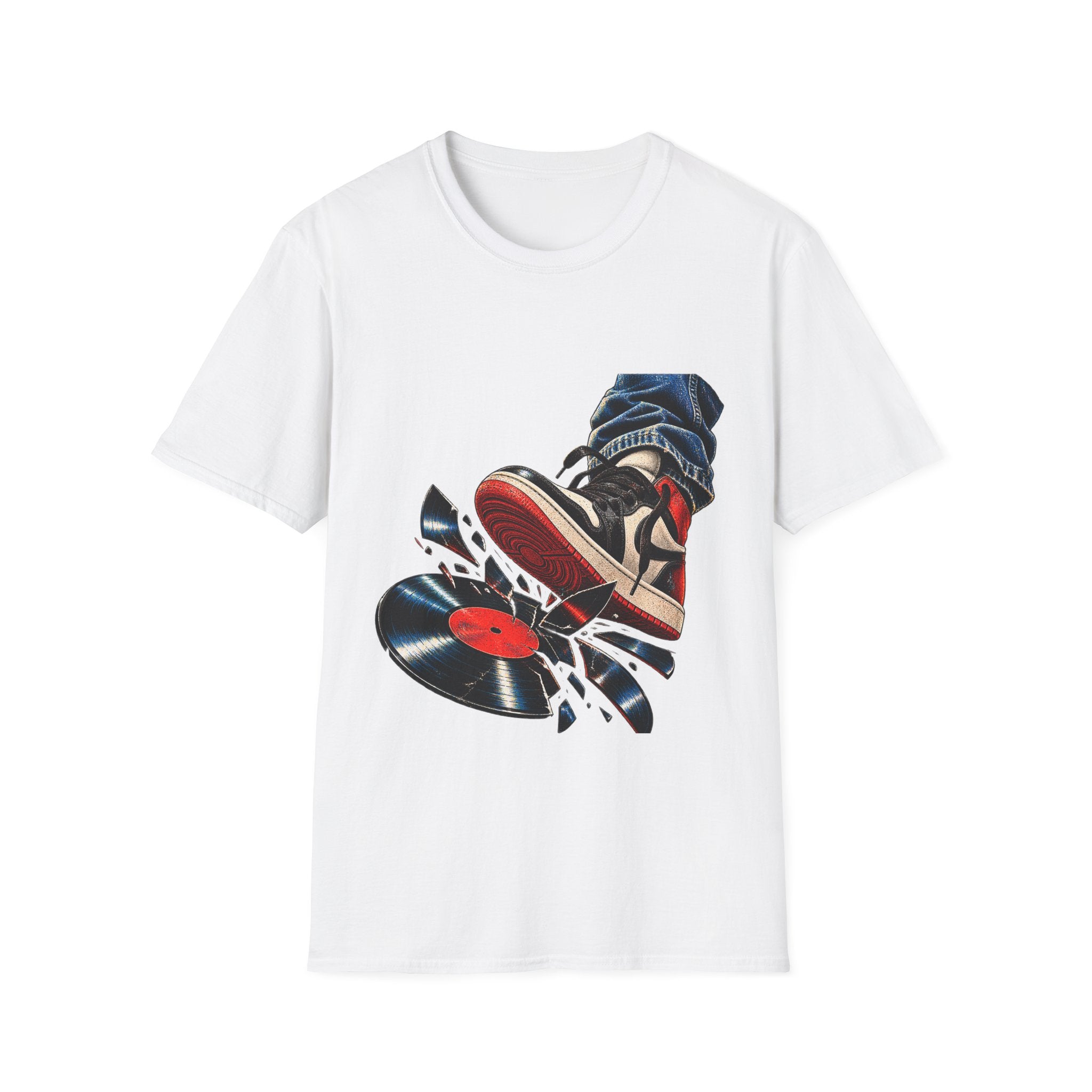 Sneaker Step with Vinyl Record T-Shirt | Retro Music Streetwear