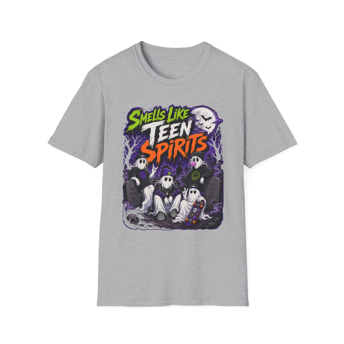 Smells Like Teen Spirits T-Shirt | Halloween Ghost Band Graphic | Hip Hop 1990's 2000's Nostalgia Throwback
